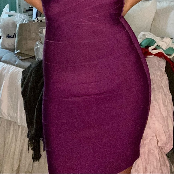 Herve Leger Royal Purple Iconic Body Con Dress - Picture 6 of 15